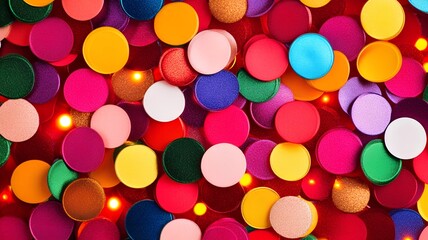 Colorful Confetti Overlapping, Vibrant Celebration Concept