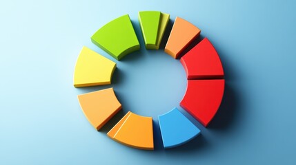 Obraz premium A progress meter with different project phases represented in different colors.