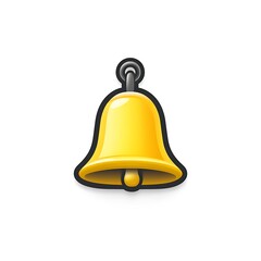 A Shiny Golden Bell Isolated on a White Background a Classic Notification Symbol
