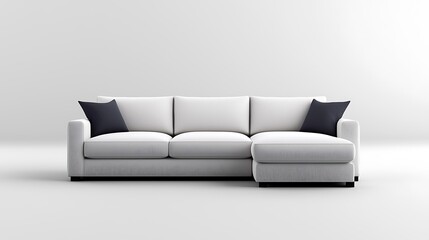Sleek modern sofa with ottoman, straight lines, contemporary home decor, Ultra-Realistic, Photo Realistic, highly detailed, 