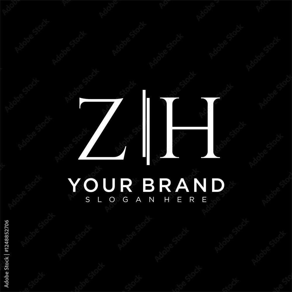 Wall mural ZH letter monogram logo with bussines style dsign