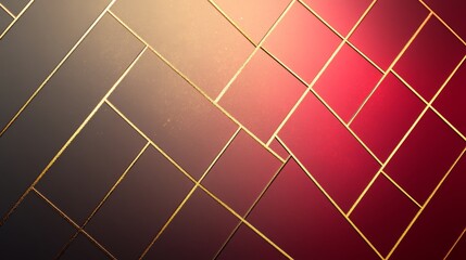 Geometric gradient pattern featuring squares with golden outlines