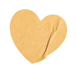 A valentine craft love or heart tag shape paper sticker label cutout isolated on transparent...