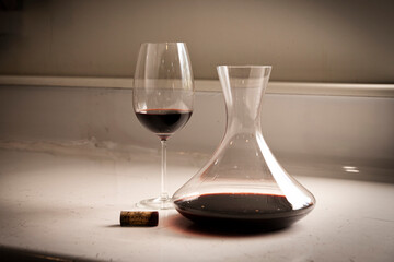 decanter, decantador, cristal, vidrio, vino