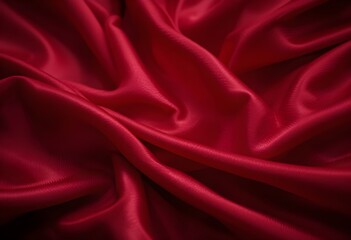 Obraz premium Luxurious Flowing Red Silk Fabric with Deep Folds and Soft Shadows AI Generated