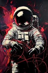 Conceptual emotional poster : Astronaut is Anxiety