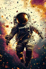 Conceptual emotional poster : Astronaut is Joy