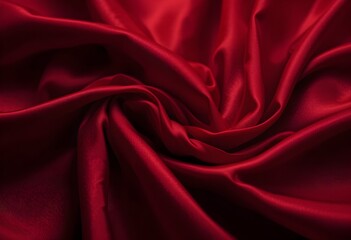 Obraz premium Luxurious Flowing Red Silk Fabric with Deep Folds and Soft Shadows AI Generated