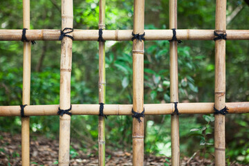 Bamboo fence detail, Meiji Jingu Shrine, Tokyo, Japan.
