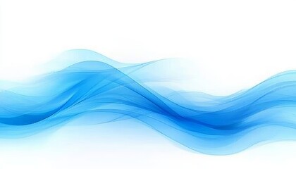 Fototapeta premium Flowing Abstract Blue Waves Design With Gradient on White Background. Vector Graphic Illustration.