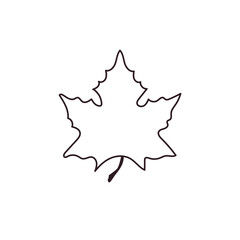 brown maple leaf vector symbol sign icon