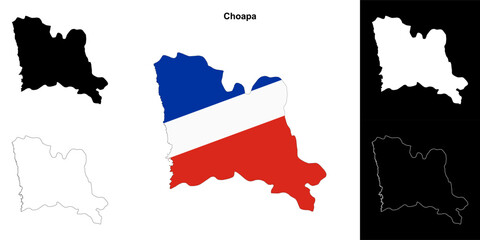 Choapa province outline map set