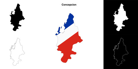 Concepcion province outline map set