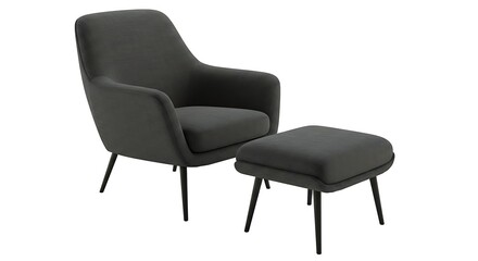 Armchair set isolated on transparent background. 3D render.
