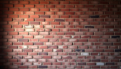 Old red brick wall texture background,brick wall texture for for interior or exterior design backdrop,vintage dark tone, Backlit. with white shades