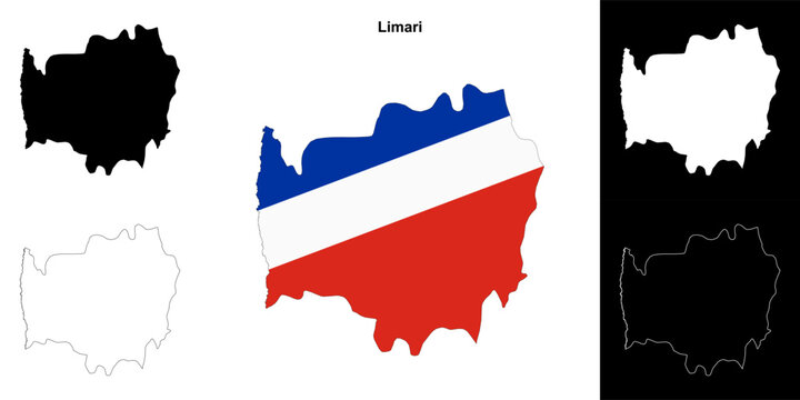 Limari province outline map set