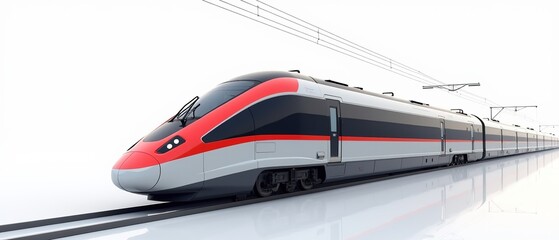 Fototapeta premium Modern Ukrainian High-Speed Train, Futuristic Design, Stunning Imagery