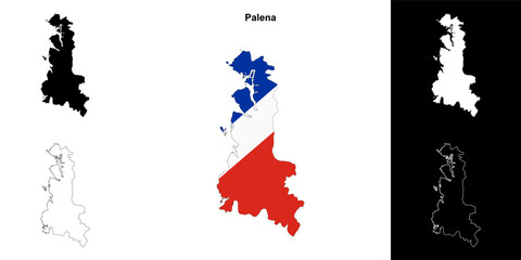 Palena province outline map set