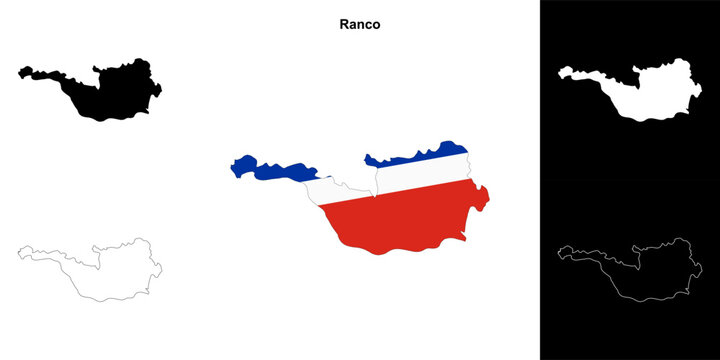 Ranco province outline map set
