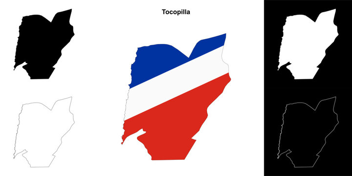 Tocopilla province outline map set