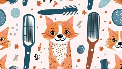 Light Background for Grooming Salon, Clean and Minimalist Design for Pet Care Business