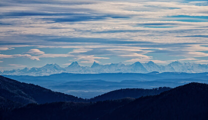 Obraz premium les Alpes Suisses depuis les Vosges