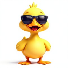 Fototapeta premium Cute Sunglasses Duck, Happy & Playful