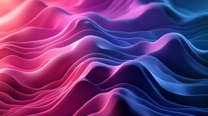 Obraz premium Abstract gradient waves flow smoothly in pink and blue hues