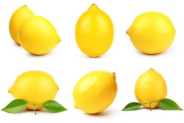 Organic lemon isolated on white background with clipping path