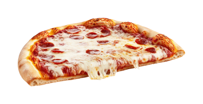 Culinary delight delicious pepperoni pizza slice isolated on transparent background