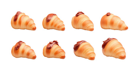 Gourmet baked pastries indoor bakery display isolated on transparent background