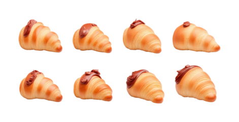 Gourmet baked pastries indoor bakery display isolated on transparent background