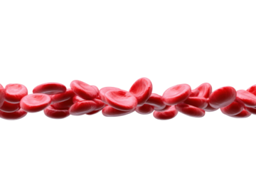 Blood cells in motion scientific study laboratory isolated on transparent background