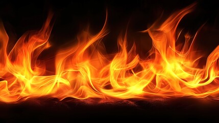 Fiery flames on a dark background.