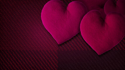 Obraz premium fluffy soft hearts made of fabric