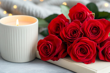 Classic Romance Novel with Red Roses - Ideal for Book Cover Designs and Valentine's Day Promotions