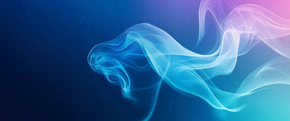 Fototapeta premium Flowing Abstract Smoke Waves In Blue And Purple Gradient