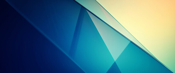 Obraz premium Abstract Geometric Glass Shapes in Blue and Yellow Gradient