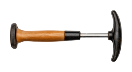 Using a t-handle tool for woodworking projects isolated on transparent background