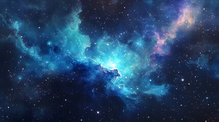 A stunning nebula shines brightly amidst the starry expanse