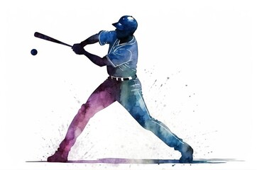 Abstract silhouette healthy lifestyle energy sport watercolor illustration in action, people theme concept texture design.
