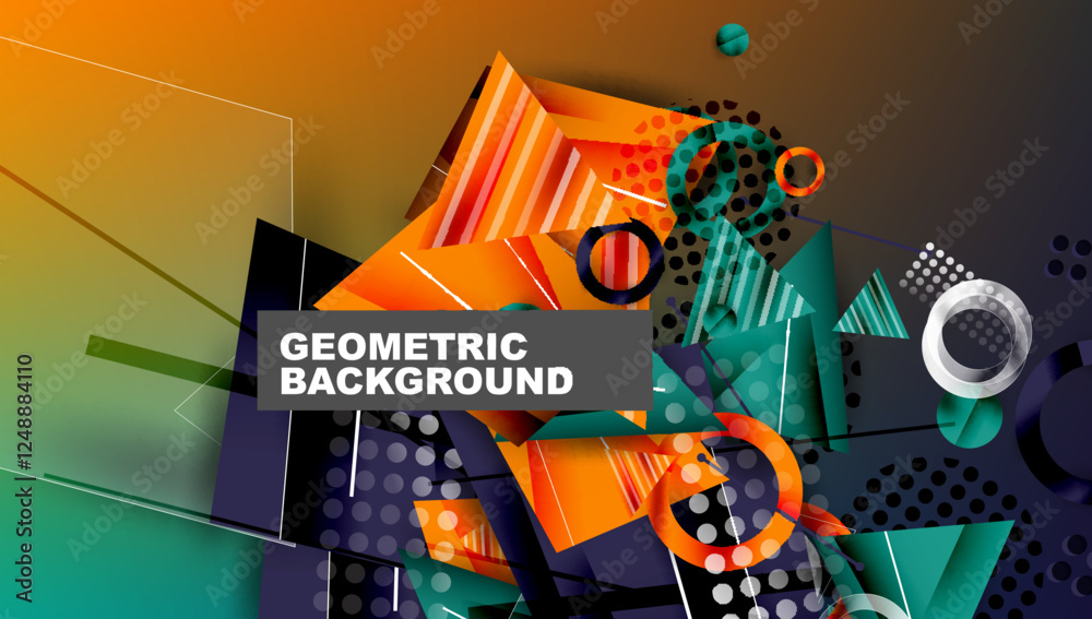Poster creative triangles and circles composition