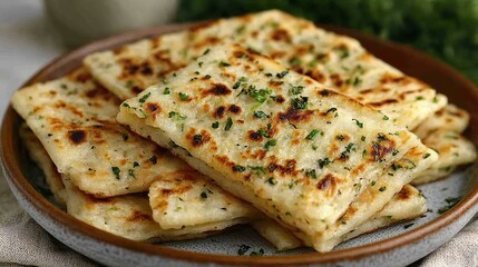Flatbreads, herbs, kitchen, plate, food styling, recipe website