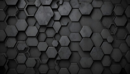 an abstract hexagonal black background