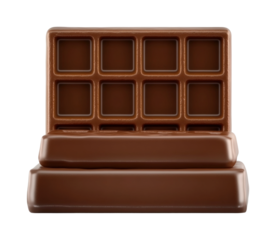 Chocolate bar display kitchen food indoor top view isolated on transparent background