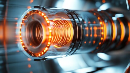 Obraz premium Futuristic Glowing Core, Abstract Visualization of Advanced Engineering