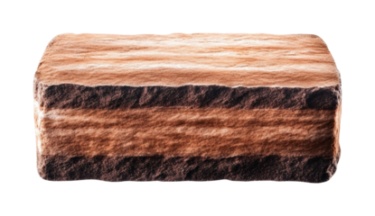 Natural stone block quarry textured surface isolated on transparent background