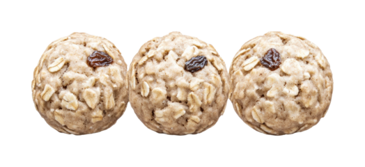 Healthy oatmeal balls recipe kitchen food home top view isolated on transparent background