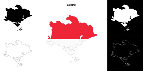 Central district outline map set