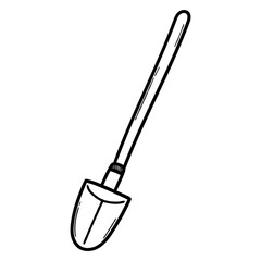 Hand drawn doodle shovel on white background.